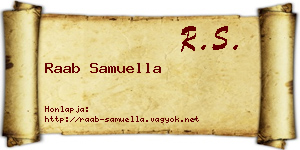 Raab Samuella névjegykártya